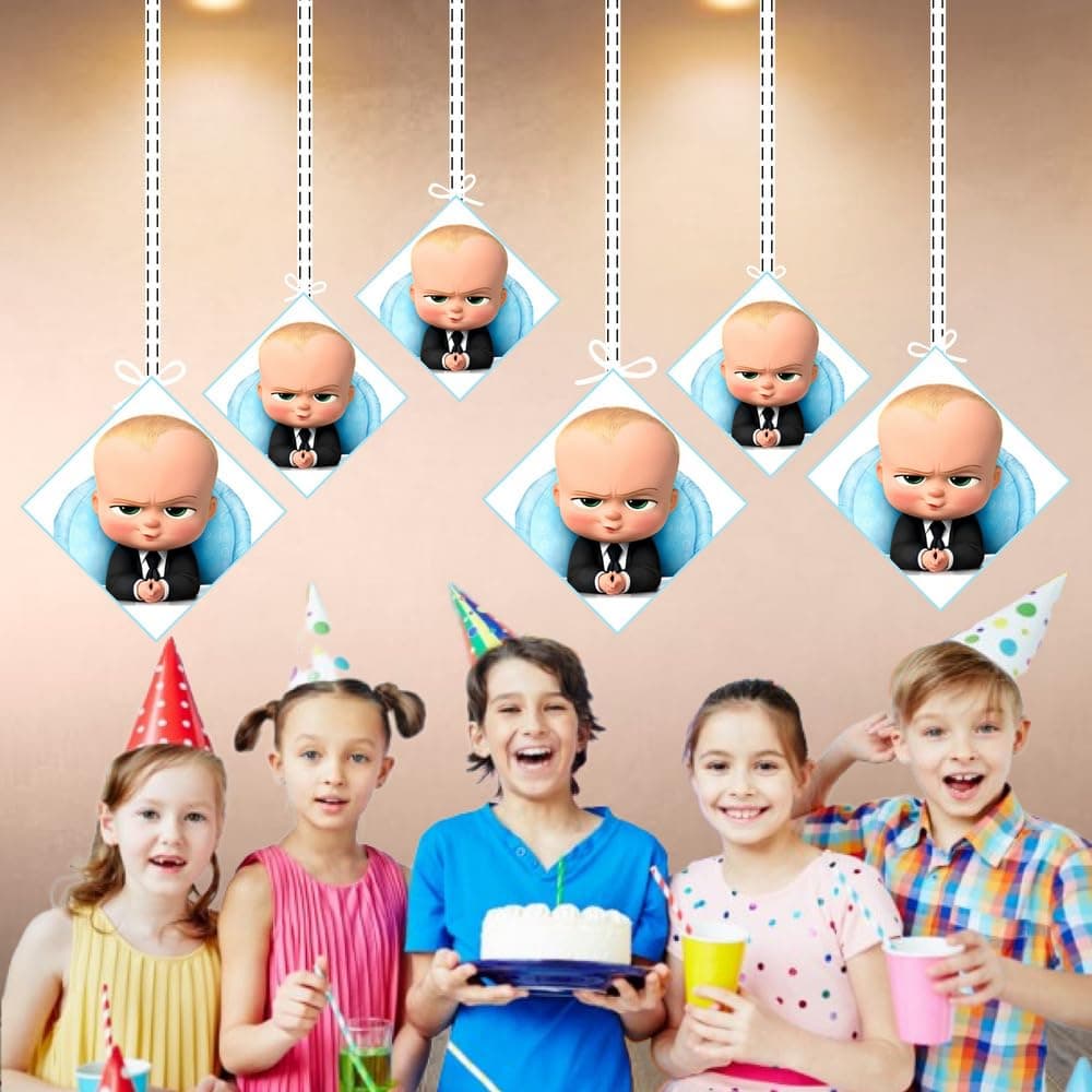 Balloonistics Baby Boss Theme Hanging Decorations Double-Sided Cardstock Party Hangings with Ribbons Decor for Boys Birthday (Hangings - Pack of 12) thumbnail 4