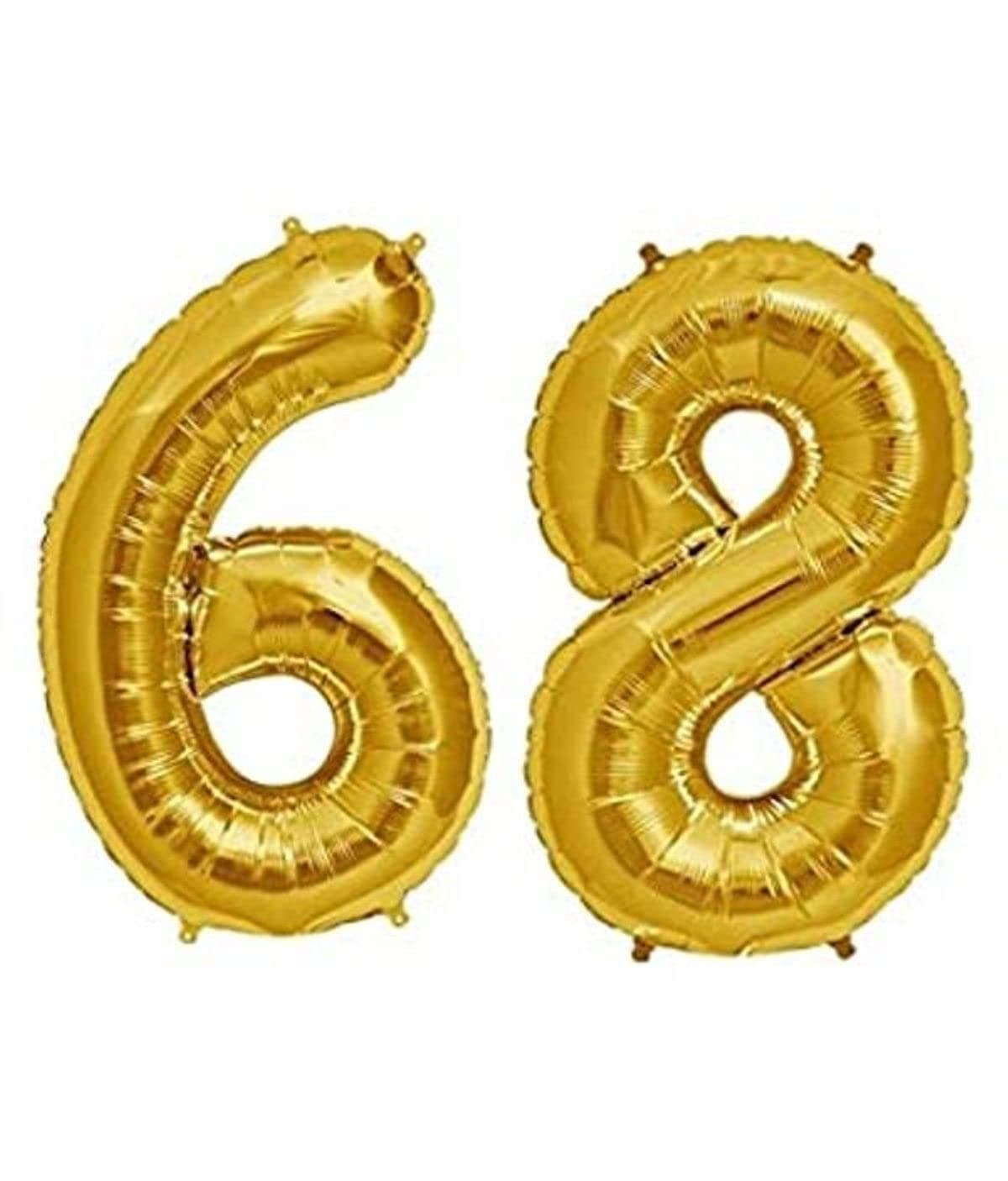 Balloonistics Gold Foil Number 68 Balloon – 16 Inch Golden Foil Number for Custom Age, Year & Phrase Party Decoration (Number 68) thumbnail 1