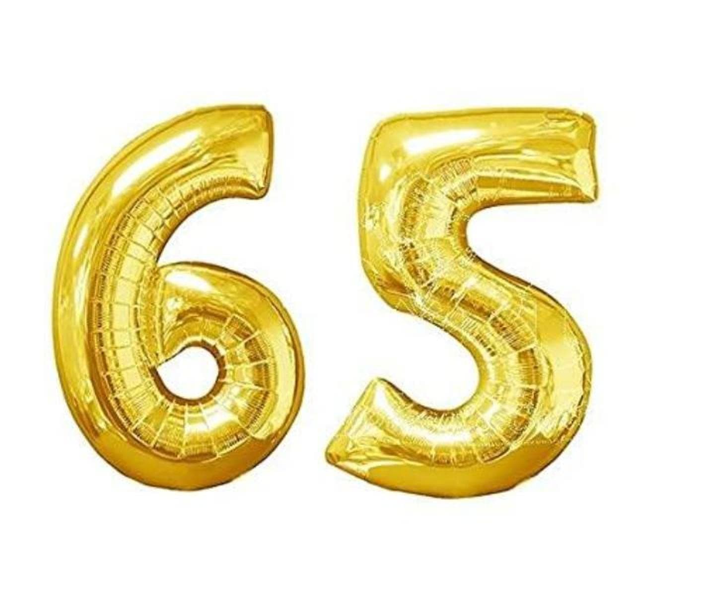 Balloonistics Gold Foil Number 65 Balloon – 16 Inch Golden Foil Number for Custom Age, Year & Phrase Party Decoration (Number 65) thumbnail 1