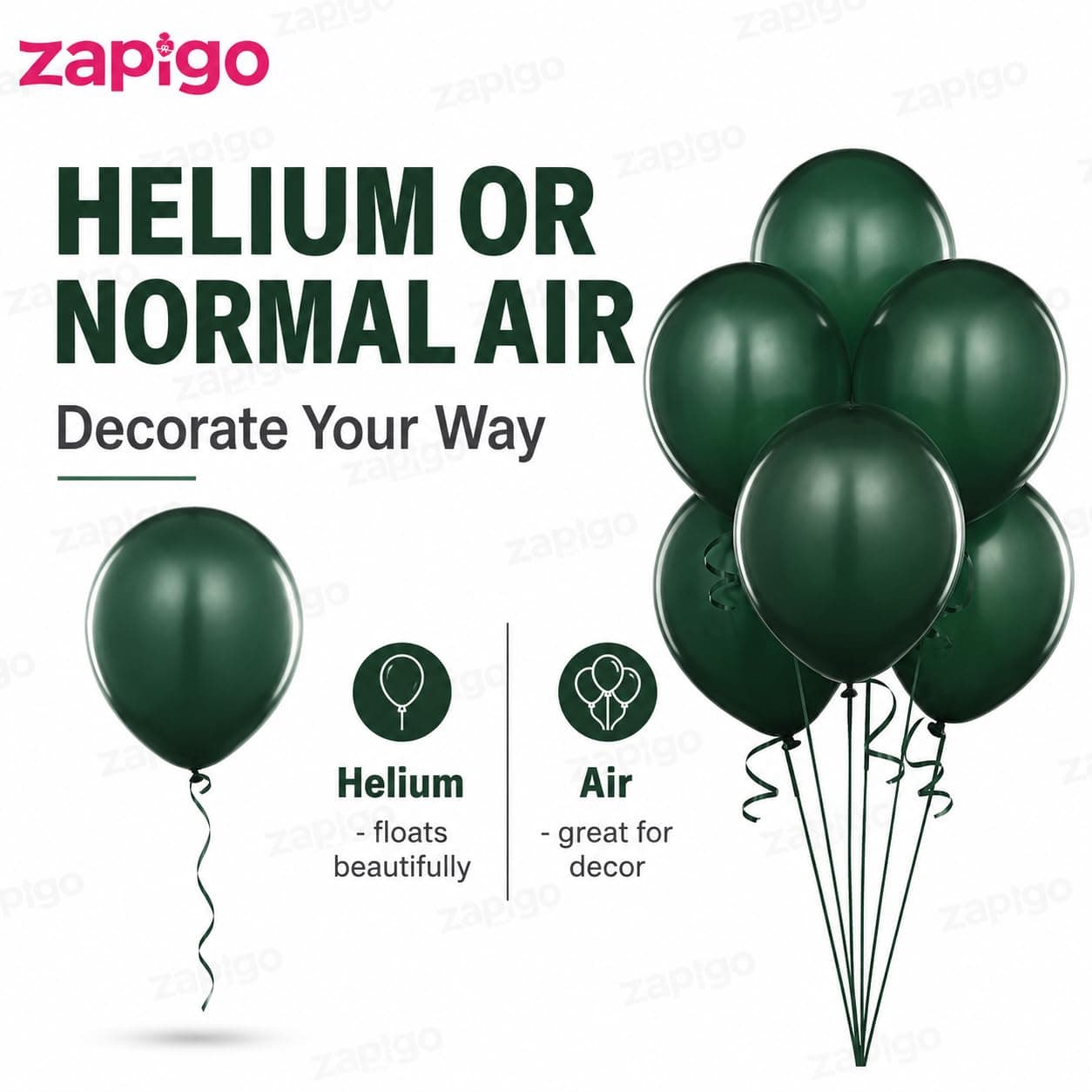 Balloonistics 10 Inch (Pack Of 50) Balloons for Birthday Decoration, Decoration for Weddings, Engagement, Baby Shower, 1st Birthday, Anniversary Party, Birthday Party supplies (Dark Green) thumbnail 4