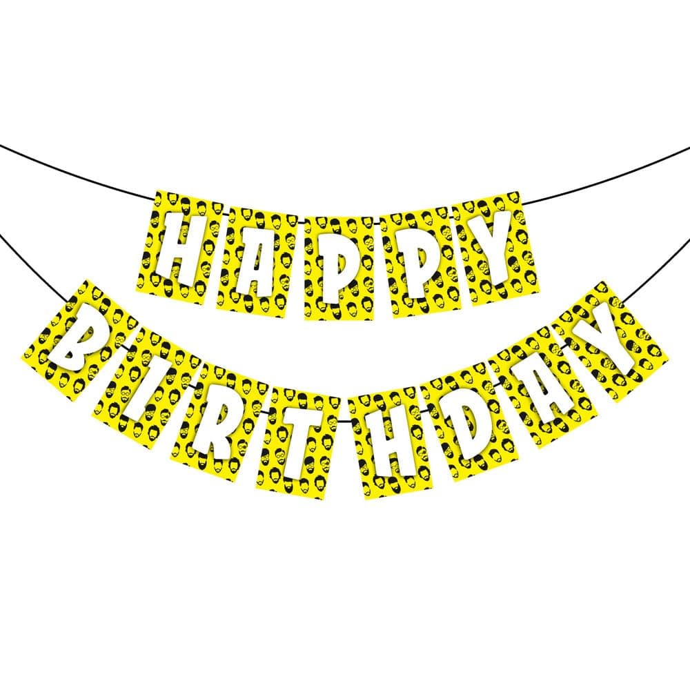 Balloonistics Beard Theme Happy Birthday Banner - Little Man & Lumberjack Cardstock Bunting for Boys and Mens Birthday Decorations - Grooming & Mustache Theme Party Supplies, Backdrop Decor thumbnail 2
