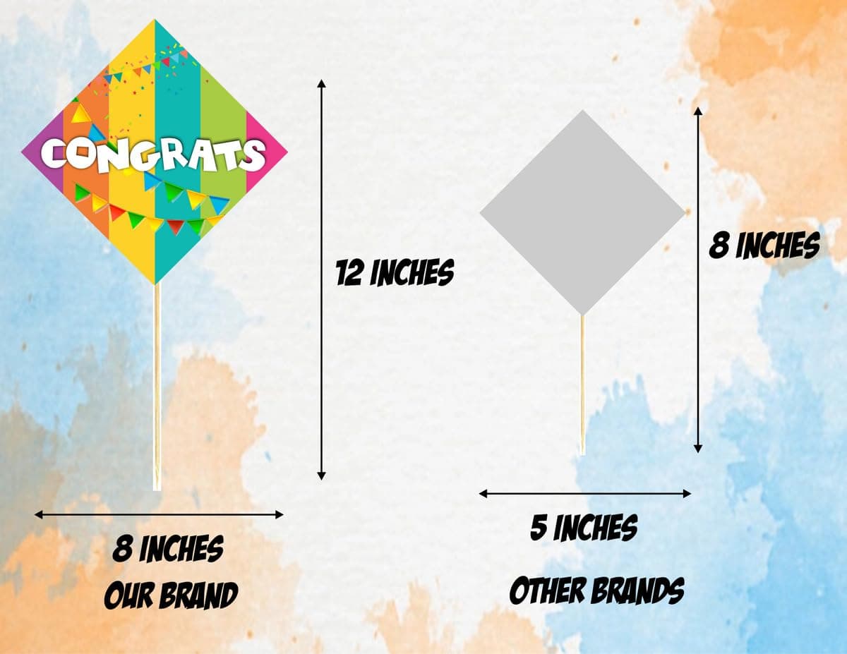 Balloonistics "Congrats" Photo Booth Props (Pack of 10) - Congratulations Graduation & Promotion Party Decorations - Single-Sided Cardstock Photo Props with Bamboo Sticks for Weddings, Graduations & Success Parties (Photo Props - Pack of 10) thumbnail 4