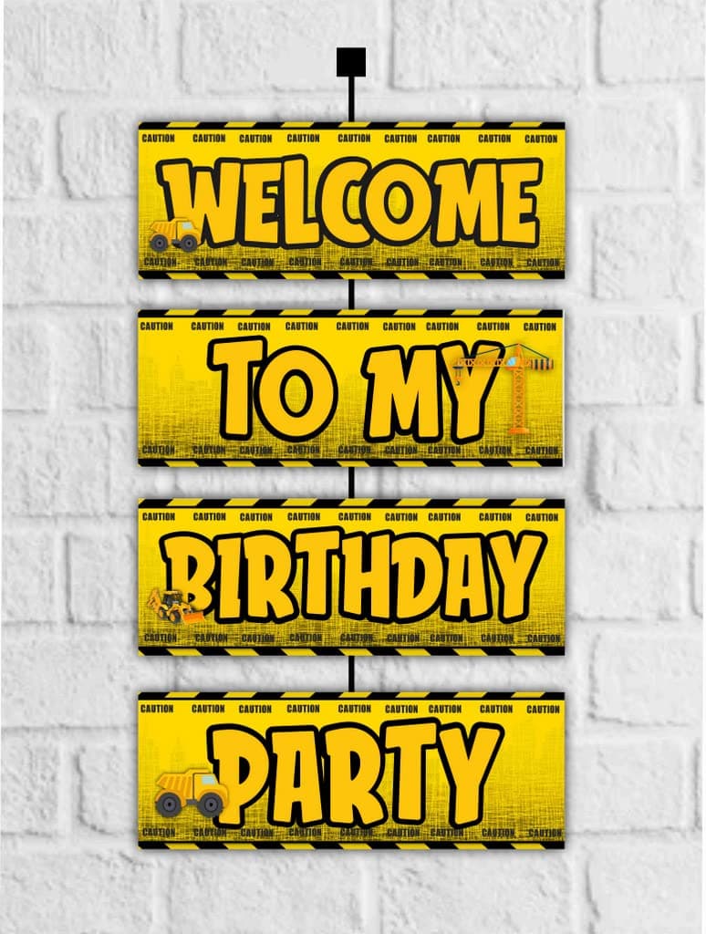 Balloonistics Construction Theme Welcome Sign 2.3 Ft Large Construction Party Welcome Board for Indoor & Outdoor Cardstock Under Construction Backdrop (Welcome Outdoor Board) thumbnail 1