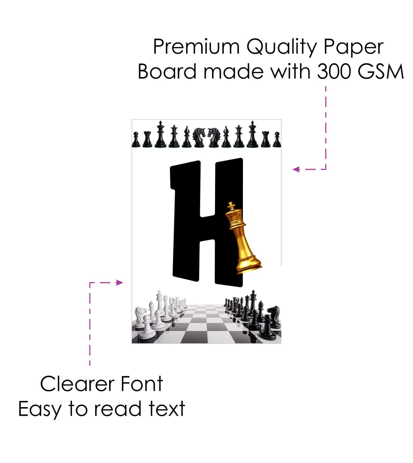 Balloonistics Chess Theme Happy Birthday Banner - Large Cardstock "Checkmate" Bunting with King, Queen & Knight Designs - Black and White Grandmaster Party Decorations thumbnail 5