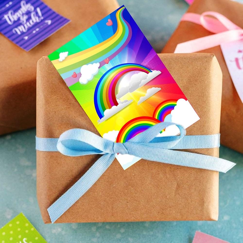 Balloonistics Rainbow Theme Birthday Invitation Cards - Pack of 10 Double-Sided Cardstock Invites - Vibrant Multi-Color Party Invitations for Kids, Toddlers (Invite Cards - Pack of 10) thumbnail 3