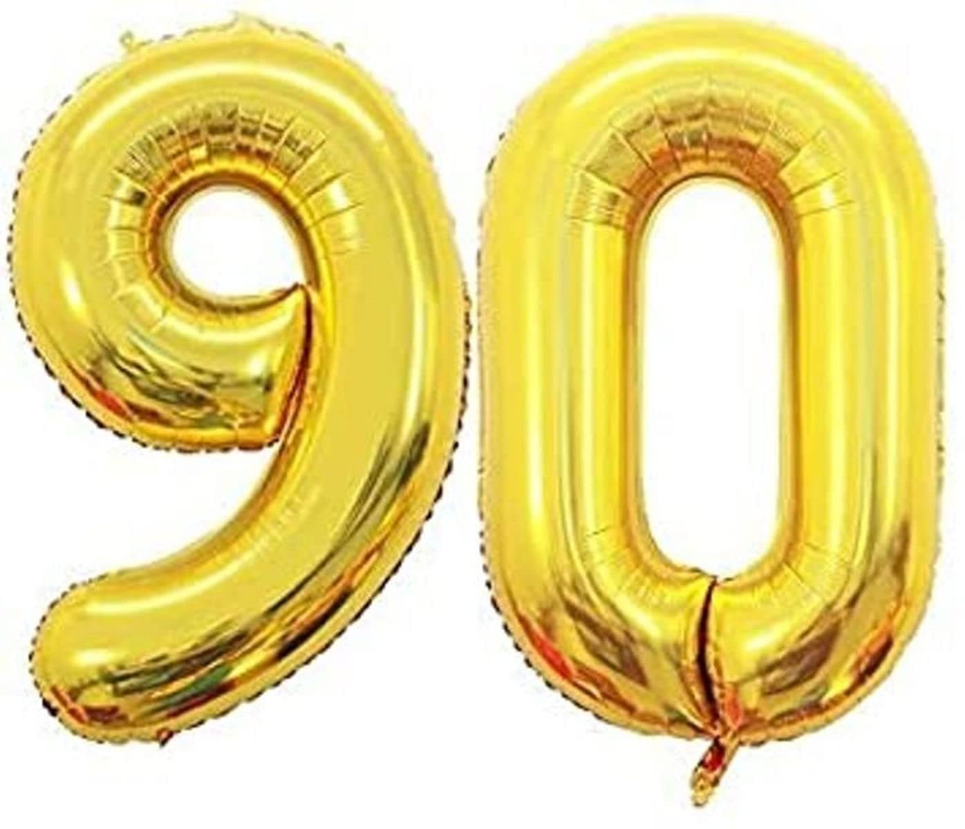 Balloonistics Gold Foil Number 90 Balloon – 16 Inch Golden Foil Number for Custom Age, Year & Phrase Party Decoration (Number 90) thumbnail 1