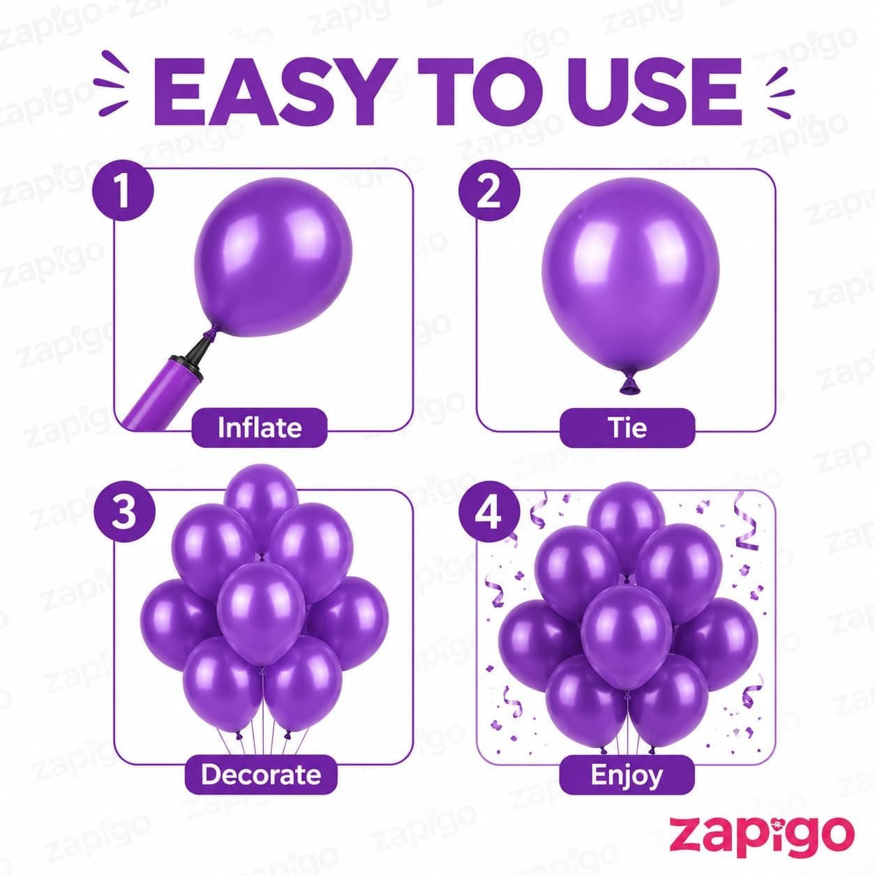 Balloonistics 25-Pack Purple Latex Balloons – Solid Colour Balloons for Birthday, Halloween, Royal Theme & Elegant Party Decoration thumbnail 7