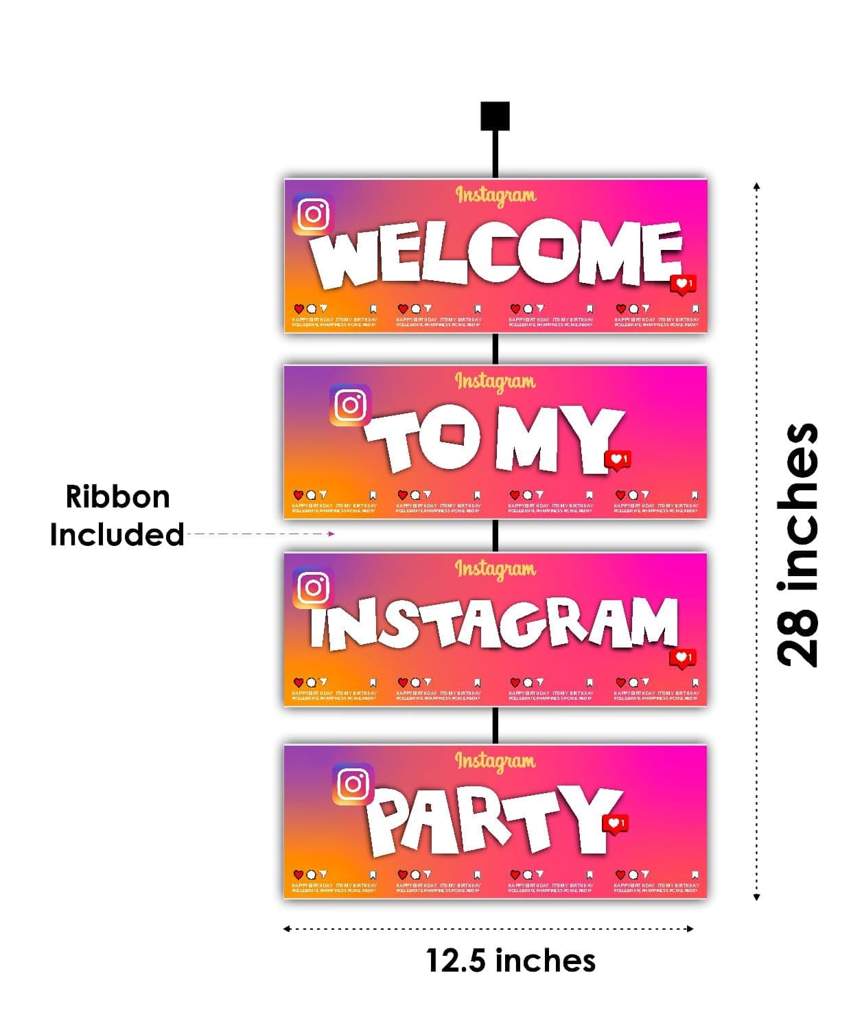 Balloonistics Insta King Theme Birthday Welcome Board - 2.3 Feet Large Royal Blue & Gold Social Media Inspired Cardstock Hanging Sign - Outdoor & Indoor Entryway Decor with Ribbons for Boys, Teens & Men (Welcome Outdoor Board) thumbnail 2