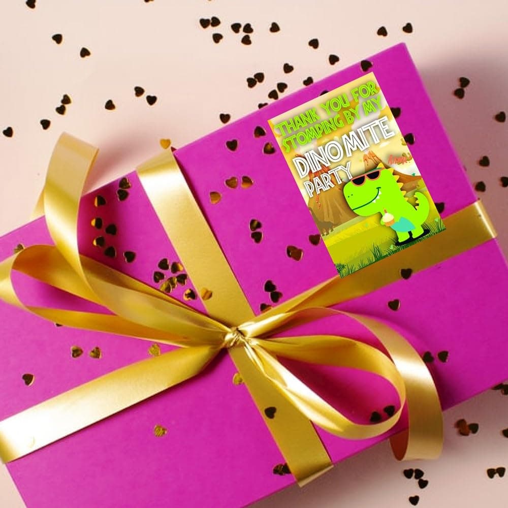 Balloonistics Dinosaur Theme Thank You Cards Premium Cardstock Return Gift Notes for Kids Birthday Party with "Thank You" Message (Thank you Cards - Pack of 20) thumbnail 7