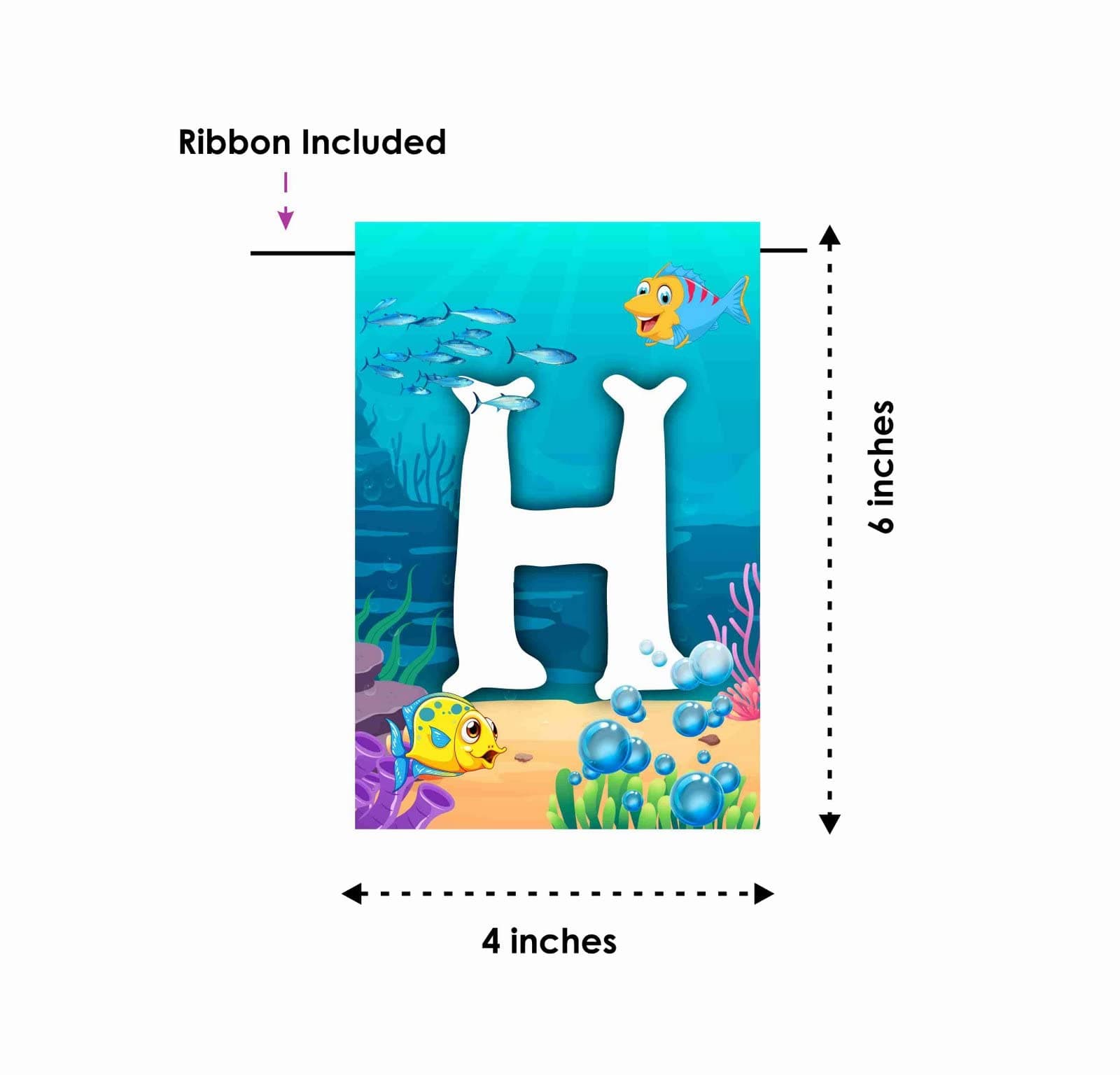 Balloonistics Ocean Underwater Theme Happy Birthday Banner Cardstock Birthday Backdrop Sign for Kids Durable Ocean Life Party Decorations with Ribbon (Happy Birthday Banner) thumbnail 6