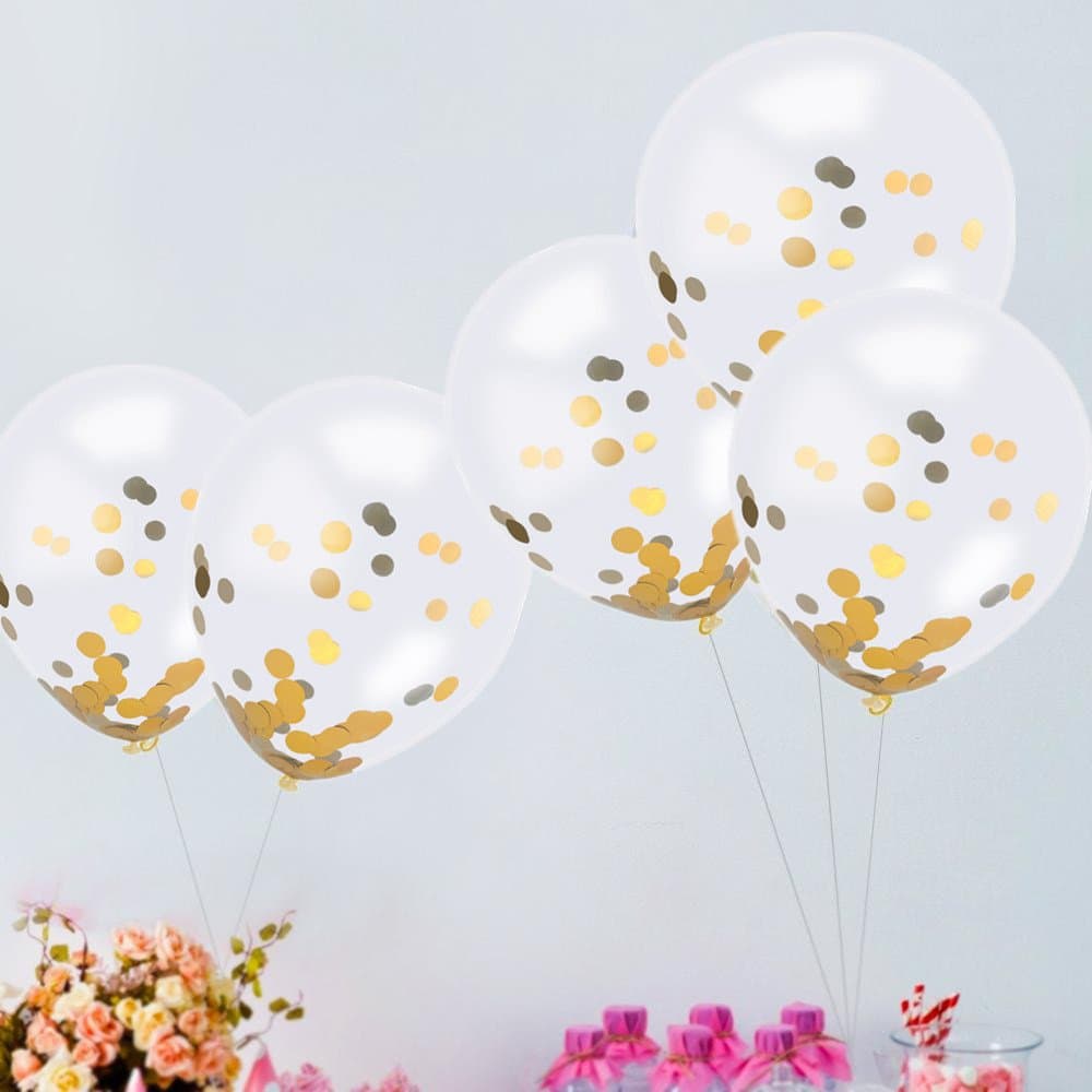 Balloonistics Gold Confetti Balloons – Pack of 20, 12 Inch Party Balloons for Birthdays, Weddings & Celebrations thumbnail 3
