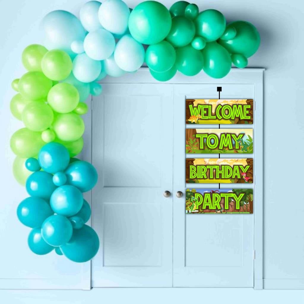 Balloonistics Dinosaur Theme Welcome Board 2.3 Feet Large Premium Cardstock Dino Theme Party Entrance Sign for Outdoor & Indoor Decor Welcome Banner with Ribbon (Welcome Outdoor Board) thumbnail 3
