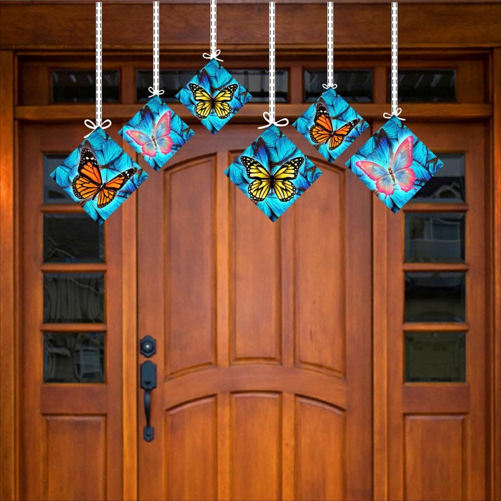 Balloonistics Butterfly Theme Birthday Hanging Decorations - Pack of 12 Double-Sided Cardstock Cutouts - Pink, Gold & Purple Enchanted Garden Party Decor, Whimsical Butterfly Ceiling Hangings (Hangings - Pack of 12) thumbnail 3