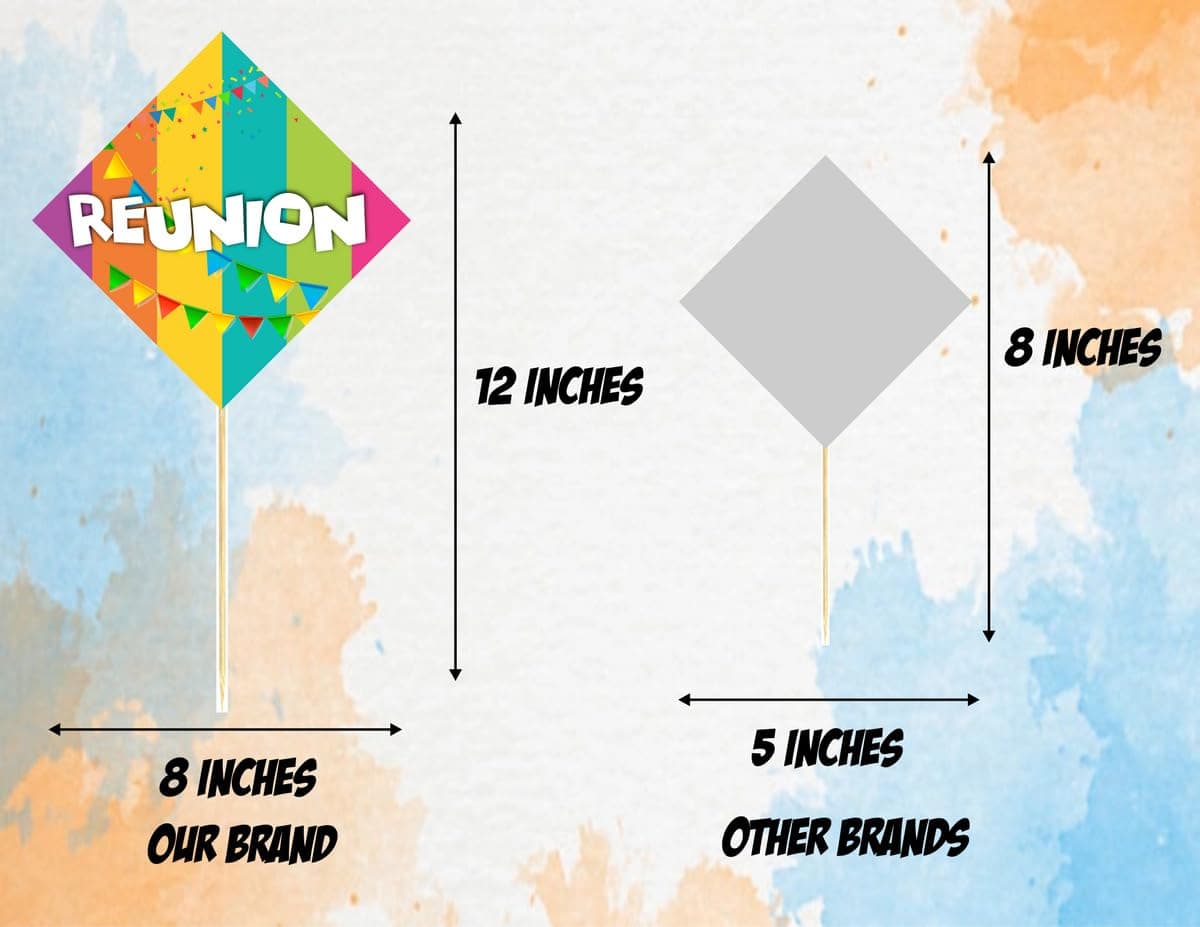 Balloonistics Reunion Theme Photo Booth Props -Premium Cardstock Signs - Family Reunion, School Class & Friends Get-Together Party Supplies - Includes Sturdy Bamboo Sticks,(Photo Props - Pack of 10) thumbnail 4