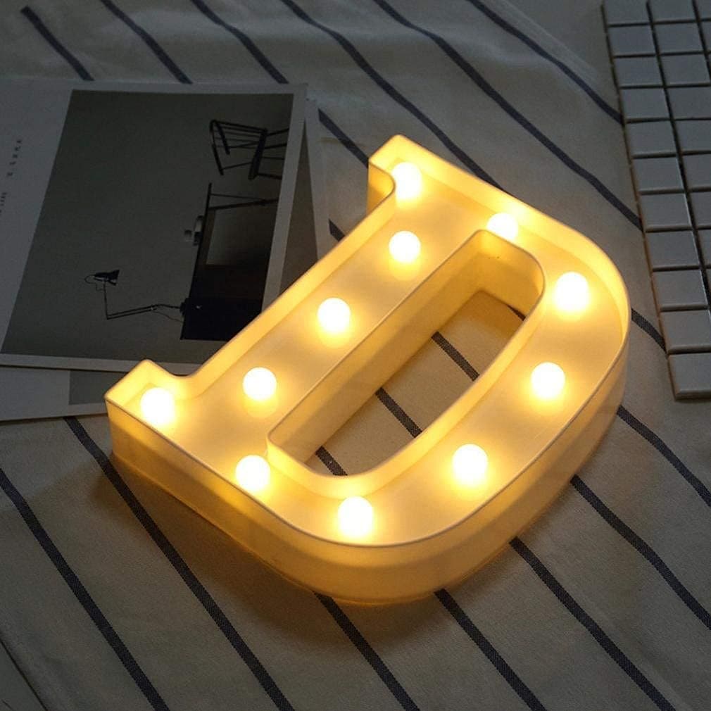 Balloonistics LED Marquee Letter 'D' Light | 9-Inch Warm White Glow | Cordless Battery-Operated Standing Alphabet Sign for Birthdays, Weddings, Nurseries & Personalised Home Décor thumbnail 3