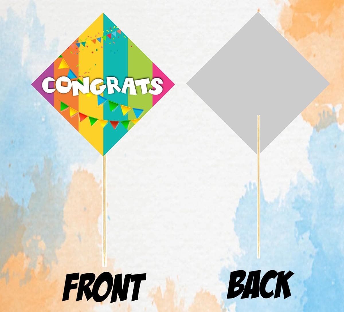 Balloonistics "Congrats" Photo Booth Props (Pack of 10) - Congratulations Graduation & Promotion Party Decorations - Single-Sided Cardstock Photo Props with Bamboo Sticks for Weddings, Graduations & Success Parties (Photo Props - Pack of 10) thumbnail 3