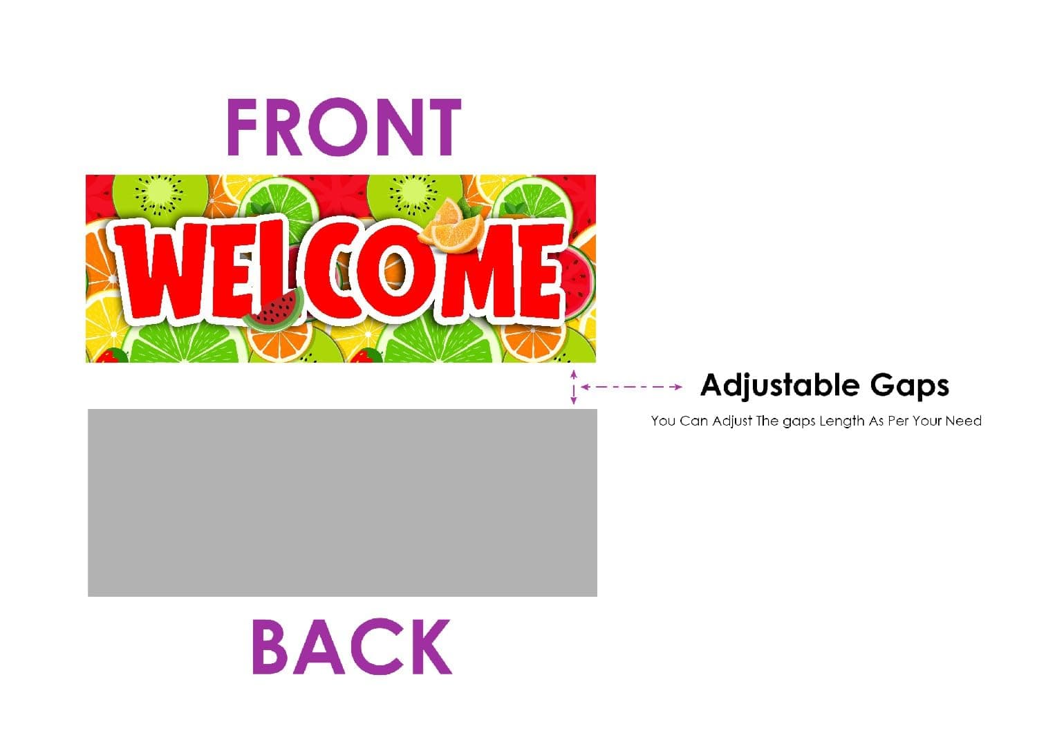 Balloonistics Fruit Theme Birthday Welcome Board (2.3 Feet) - Large "Tutti Frutti" Entrance Sign for Kids & Summer Parties - Premium Cardstock "One-in-a-Melon" Party Decor with Ribbons for Indoor & Outdoor Use (Welcome Outdoor Board) thumbnail 5