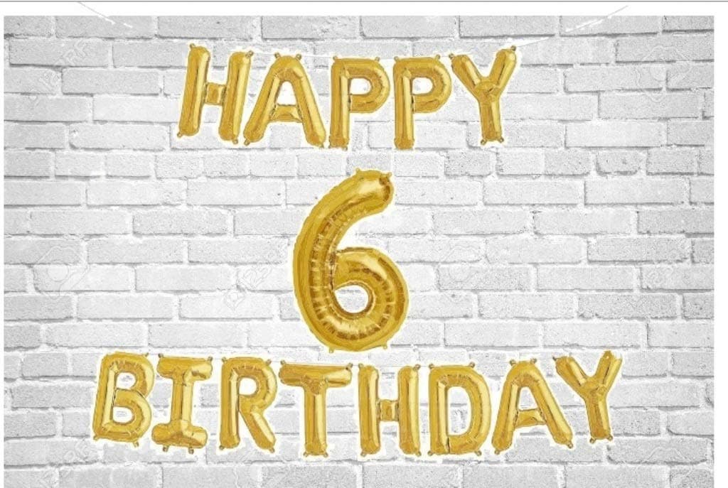 Balloonistics Happy Birthday Letter Golden Foil Balloons and Number Golden Foil Balloon for Party Decoration (Number 6) thumbnail 1