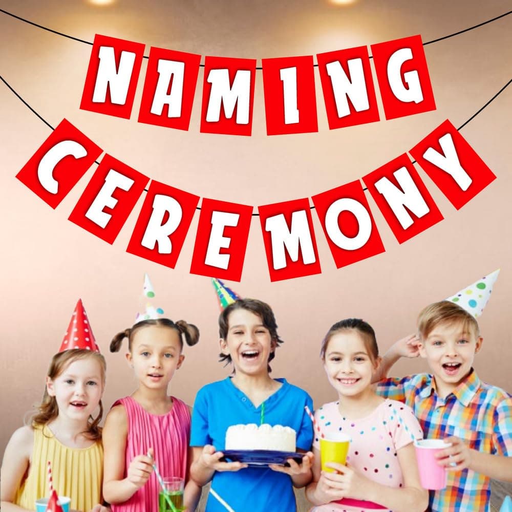 Balloonistics Premium Naming Ceremony Banner Vibrant Cardstock Backdrop for Celebrations & Name Reveal Parties Includes Hanging Ribbon (Naming Ceremony Banner) thumbnail 3