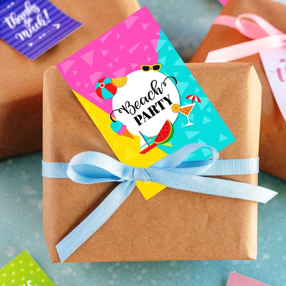 Balloonistics Beach Party Birthday Invitation Cards - Pack of 10 Tropical Summer & Pool Side Invites with Envelopes - Double-Sided Cardstock Fill-in Invitations for Kids & Adults, Sun, Sand & Surf Theme (Invite Cards - Pack of 10) thumbnail 3