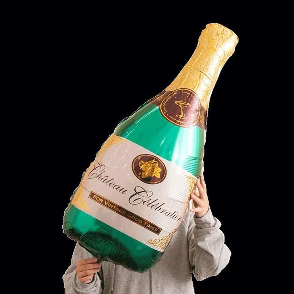 Balloonistics Champagne Wine Glass & Bottle Foil Balloon Set | 36 Inch | Party, Anniversary & New Year Decoration thumbnail 4