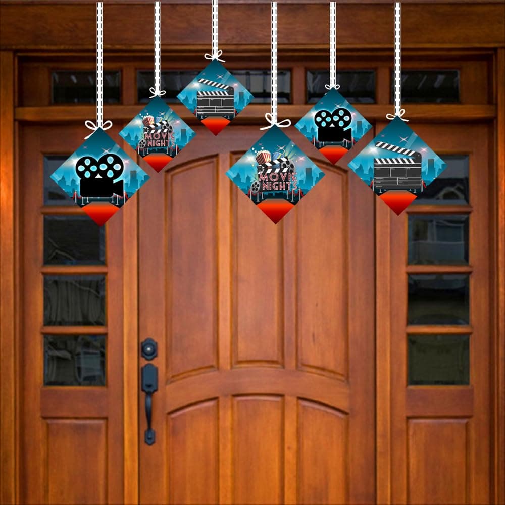 Balloonistics Bollywood Theme Happy Birthday Hanging Decorations - Pack of 12 Double-Sided Cardstock Swirls - Filmy Drama, Masala & Cinema Party Supplies, Indian Movie Night Photo Booth Props (Hangings - Pack of 12) thumbnail 2