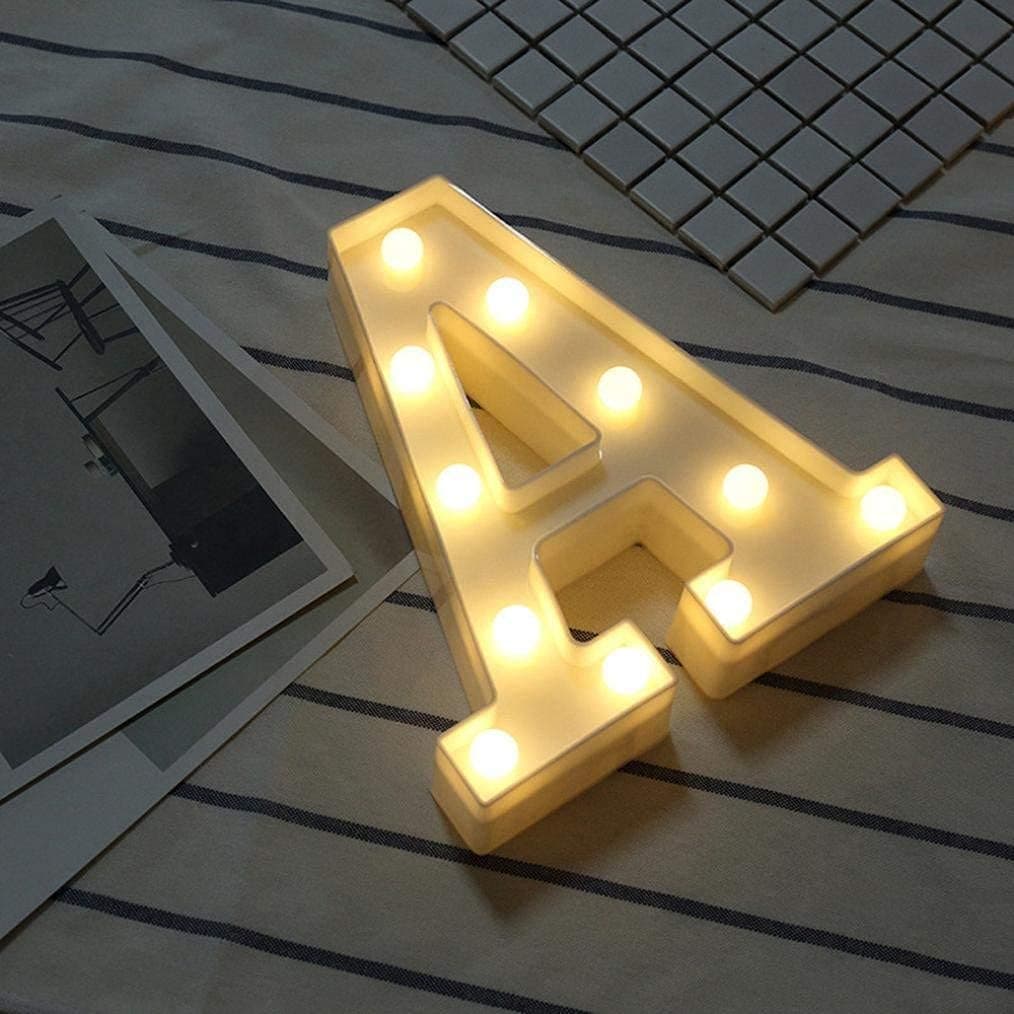 Balloonistics Warm White LED Marquee Letter A Light – 9 Inch Cordless Battery-Operated Standing Alphabet Sign for Birthday, Wedding & Personalised Home Decor thumbnail 3