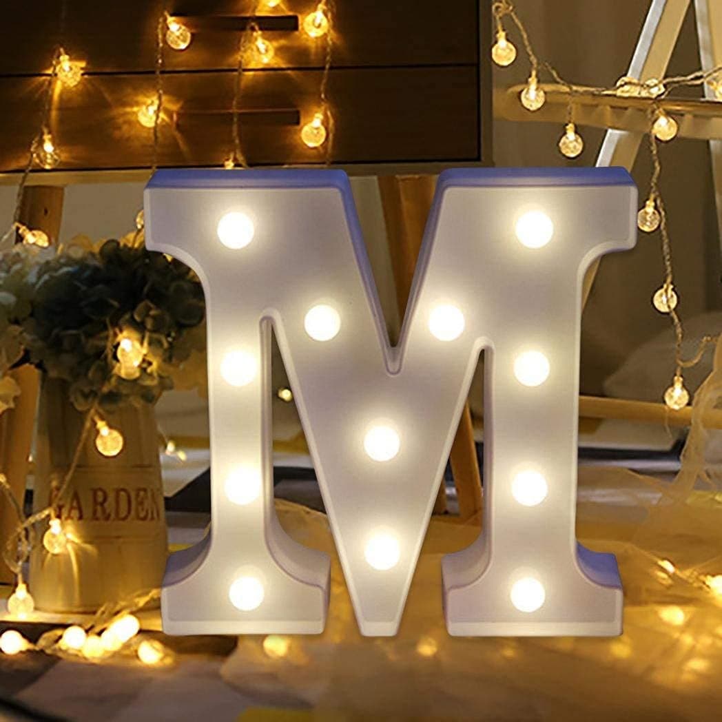 Balloonistics LED Marquee Letter 'M' Light | 9-Inch Warm White Glow | Cordless Battery-Operated Standing Alphabet Sign for Birthdays, Mother's Day, Weddings & Personalised Home Décor thumbnail 1