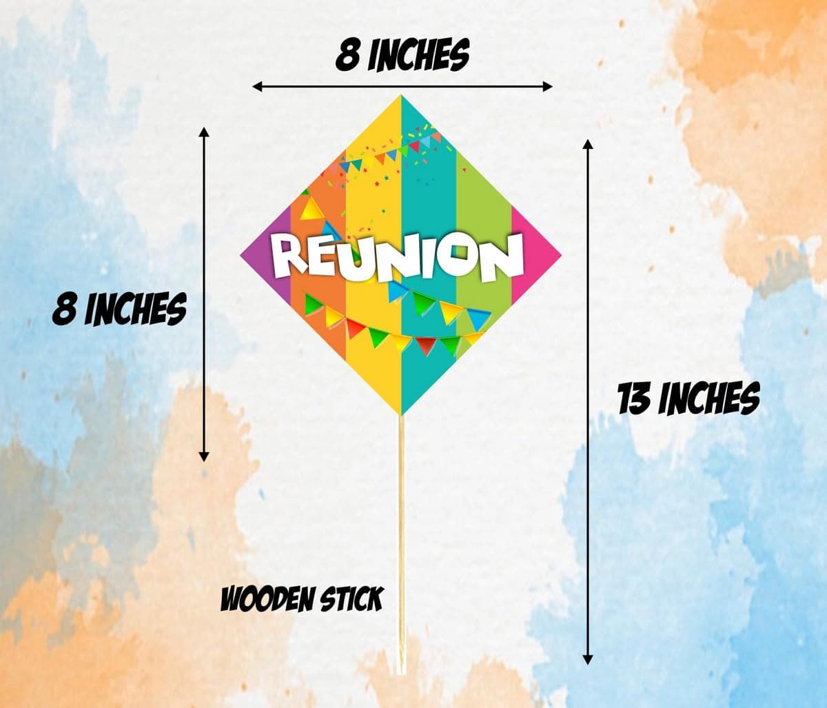 Balloonistics Reunion Theme Photo Booth Props -Premium Cardstock Signs - Family Reunion, School Class & Friends Get-Together Party Supplies - Includes Sturdy Bamboo Sticks,(Photo Props - Pack of 10) thumbnail 2