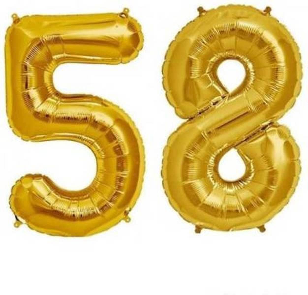 Balloonistics Gold Foil Number 58 Balloon – 16 Inch Golden Foil Number for Custom Age, Year & Phrase Party Decoration (Number 58) thumbnail 1