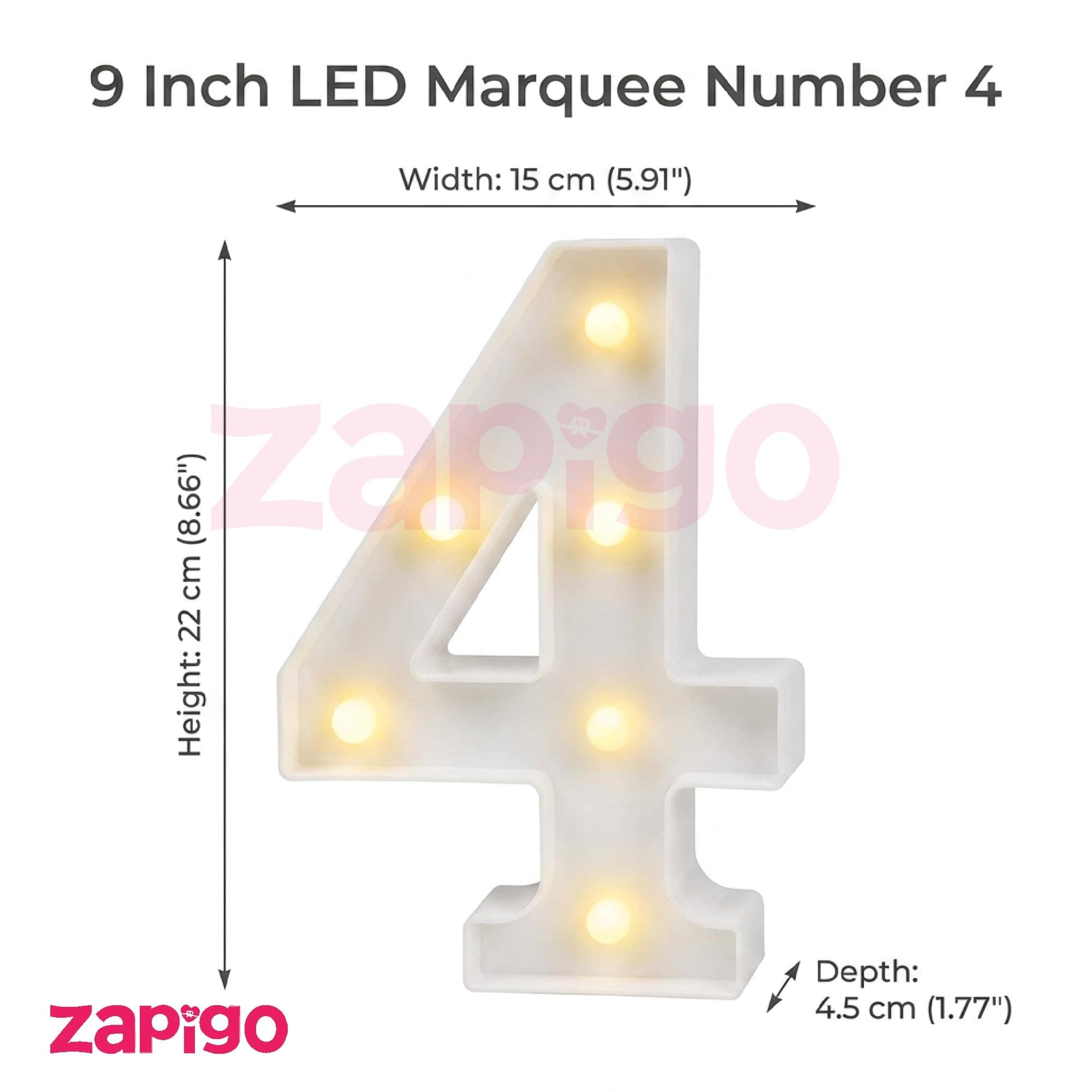 Balloonistics LED Marquee Number 14 Light - Cordless Battery-Operated 8.66-Inch Warm Glow Sign for 14th Birthday, Anniversary, Wedding & Party Decoration thumbnail 6