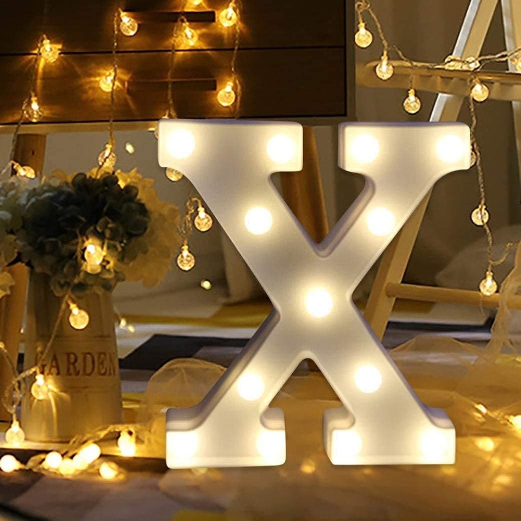 Balloonistics Warm White LED Marquee Letter X Light – 9 Inch Cordless Battery-Operated Standing Alphabet Sign for Birthday, Wedding & Personalised Home Decor thumbnail 1