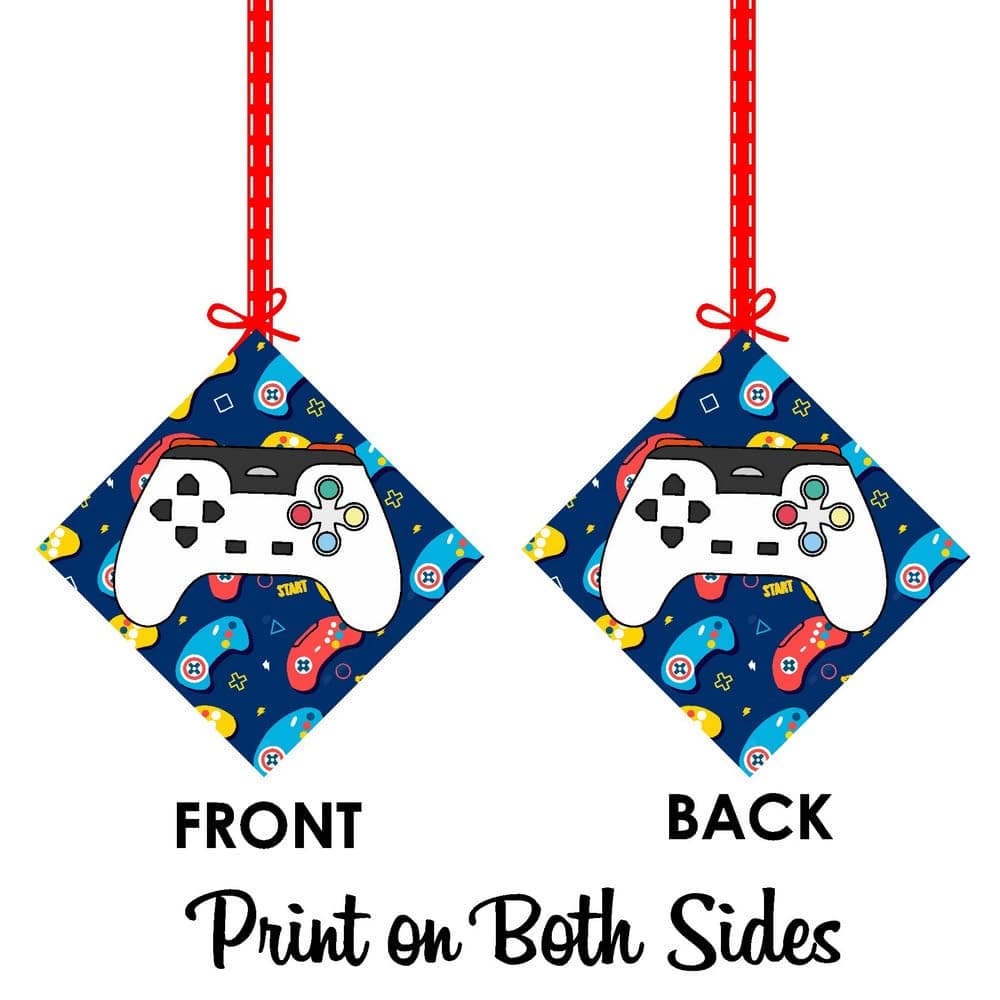 Balloonistics Video Game Theme Birthday Ceiling Hangings - Double-Sided Cardstock Gaming Decorations - Level Up Gamer Party Supplies for Boys & Kids, Includes Ribbons for Easy Hanging (Hangings - Pack of 12) thumbnail 8
