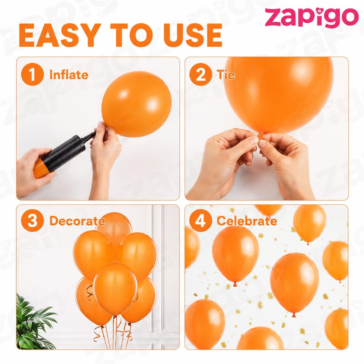Balloonistics 10 Inch (Pack Of 50) Balloons for Birthday Decoration, Decoration for Weddings, Engagement, Baby Shower, 1st Birthday, Anniversary Party, Birthday Party supplies (Orange) thumbnail 7