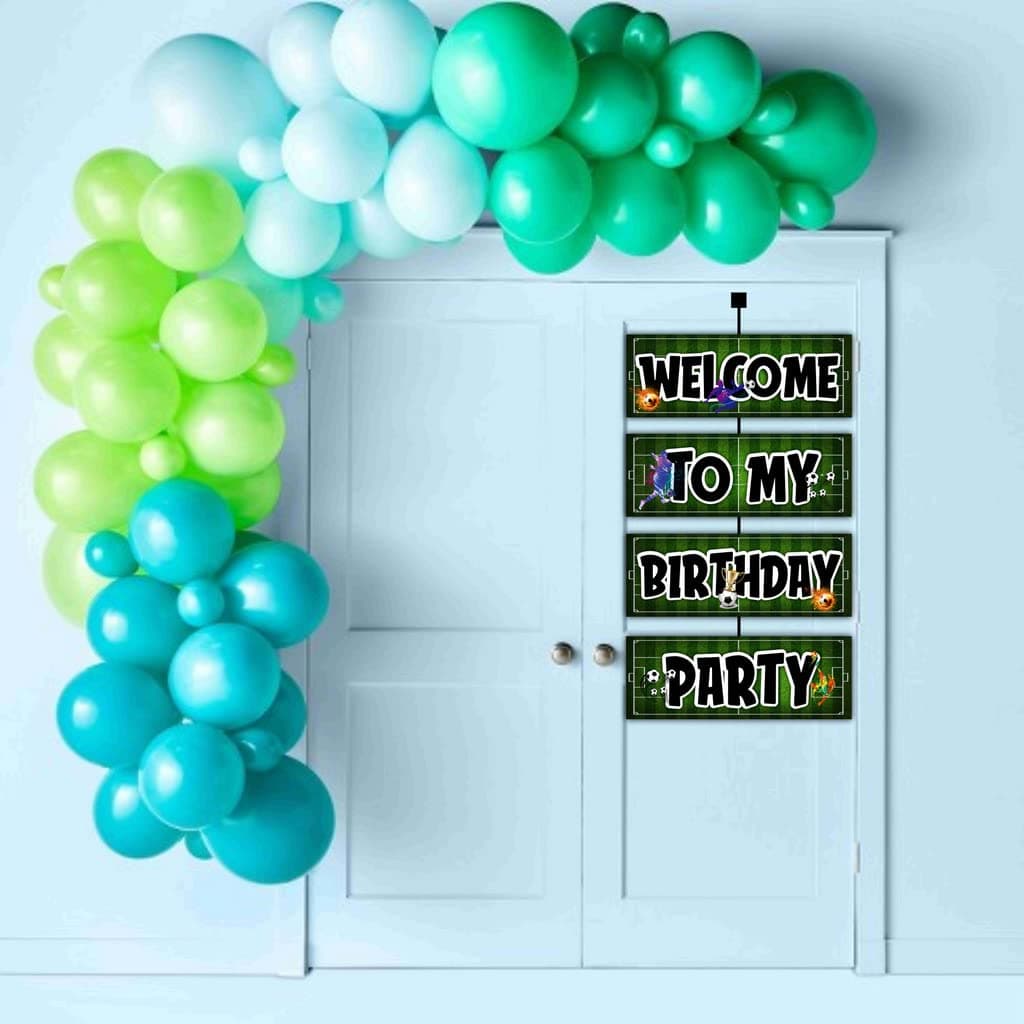 Balloonistics Football Theme Birthday Welcome Board (2.3 Feet) - Large Soccer Stadium Entrance Sign for Boys & Sports Fans - Premium Cardstock Game Day Party Decor with Ribbons for Indoor & Outdoor Use (Welcome Outdoor Board) thumbnail 3