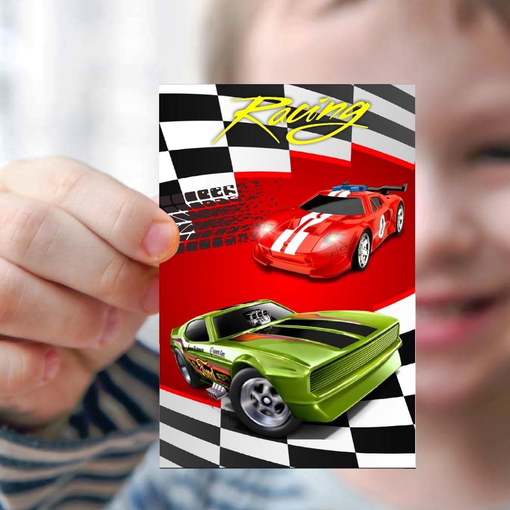 Balloonistics Sports Car Theme Birthday Invitations - Pack of 10 Premium Matte Fill-In Cards - Racing & Supercar Party Invites with Matching Envelopes - Double-Sided Cardstock Fast One & Two Fast Stationery (Invite Cards - Pack of 10) thumbnail 2