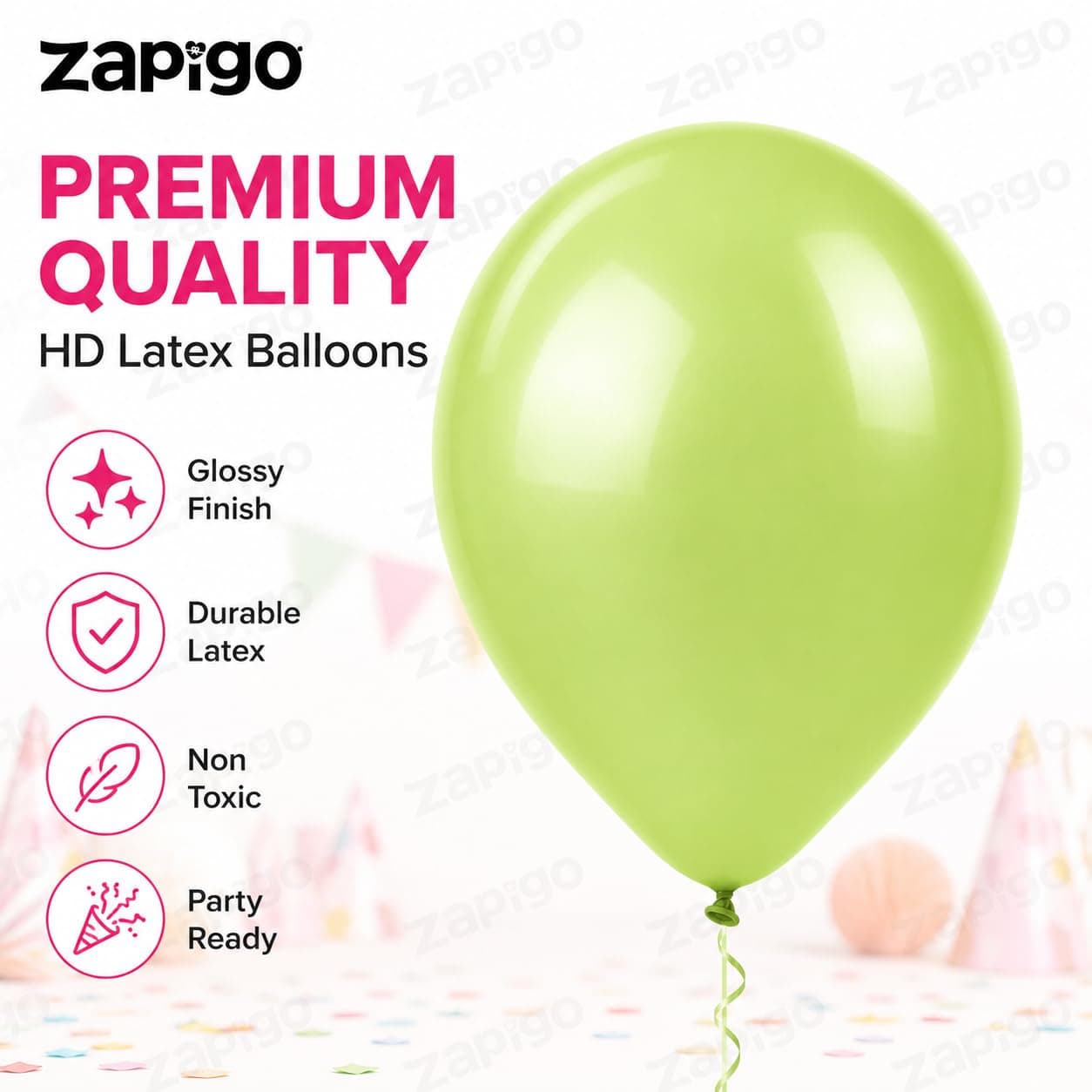 Balloonistics 10 Inch (Pack Of 50) Balloons for Decoration, Decoration for Weddings, Engagement, Baby Shower, 1st Birthday, Anniversary Party, Birthday Party supplies (Kiwi Green) thumbnail 2
