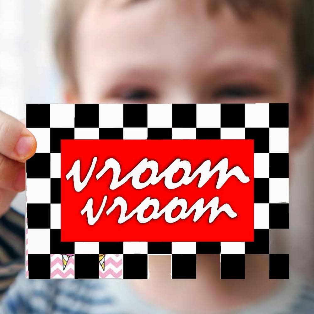 Balloonistics Racing Theme Invitation Cards Double-Sided Birthday Invites Premium Cardstock Checkered Flag Party Invitation for Kids (Invite Cards - Pack of 10) thumbnail 2
