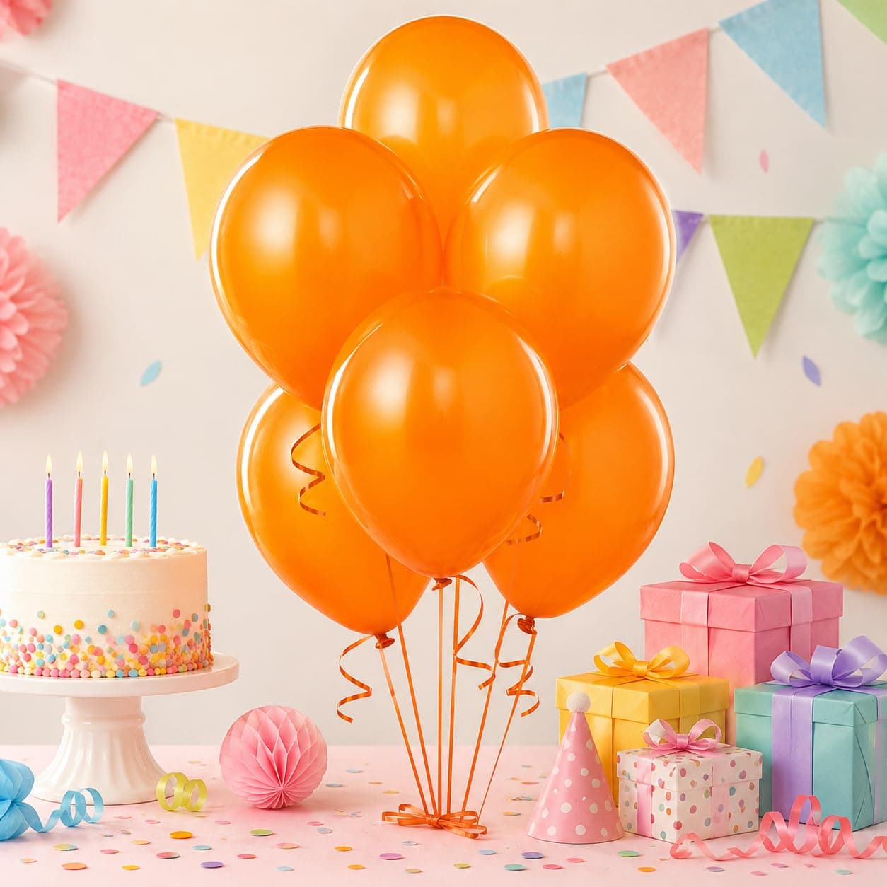Balloonistics 10 Inch (Pack Of 50) Balloons for Birthday Decoration, Decoration for Weddings, Engagement, Baby Shower, 1st Birthday, Anniversary Party, Birthday Party supplies (Orange) thumbnail 1