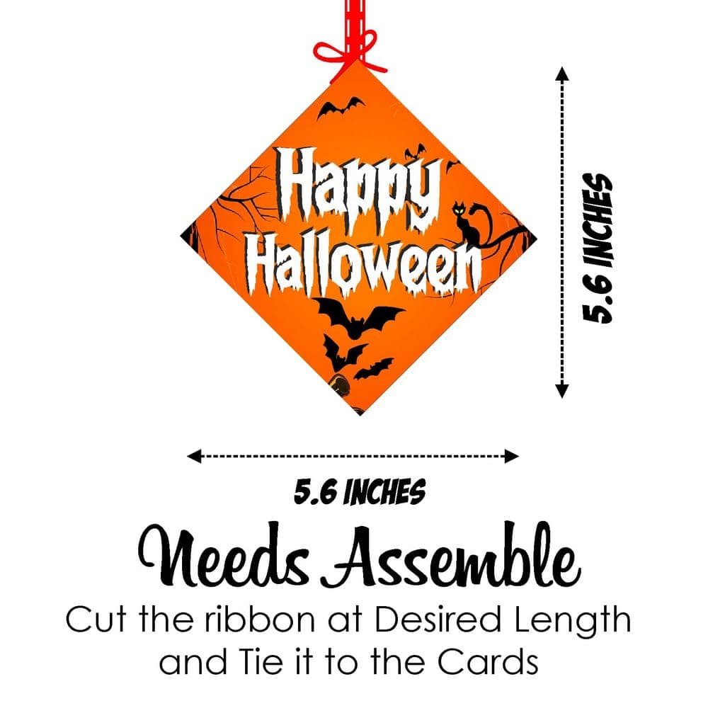 Balloonistics Halloween Theme Hanging Decorations - Pack of 12 Double-Sided Cardstock Cutouts - Spooky Pumpkin, Ghost & Bat Party Decor, Haunted House Ceiling Hangings (Hangings - Pack of 12) thumbnail 6