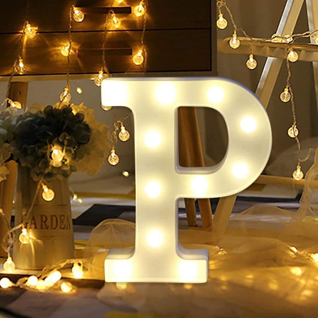 Balloonistics LED Marquee Letter 'P' Light | 9-Inch Warm White Glow | Cordless Battery-Operated Standing Alphabet Sign for Birthdays, Parties, Weddings & Personalised Home Décor thumbnail 1