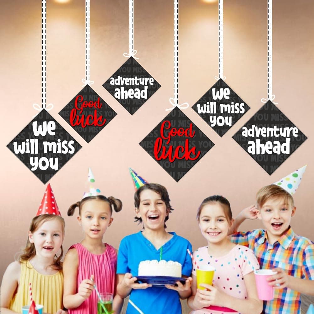 Balloonistics We Will Miss You Hanging Decorations - Pack of 12 Double-Sided Cardstock Cutouts with Satin Ribbons - Elegant Farewell, Retirement & Going Away Party Decor - 2-Sided High-Definition Print(Hangings - Pack of 12) thumbnail 4