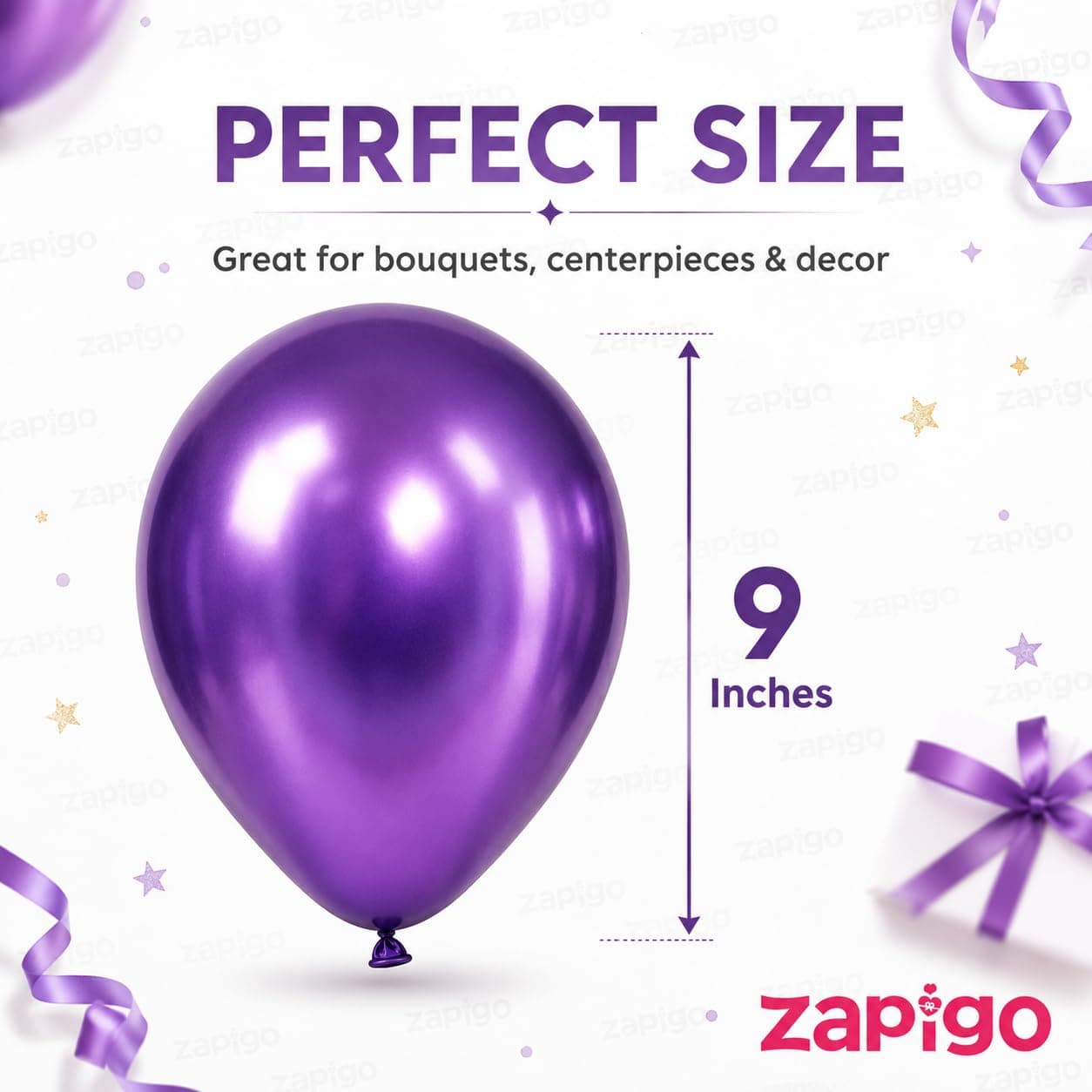 Balloonistics 25-Pack Metallic Pearl Finish Purple Latex Balloons – Shiny Regal Purple Balloons for Birthday, Halloween, Royal Theme & Elegant Party Decoration thumbnail 3