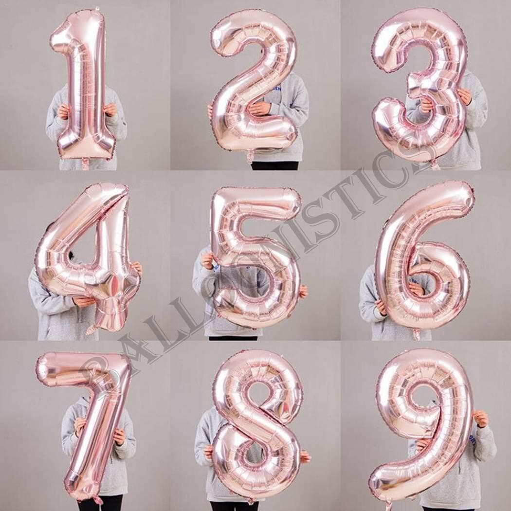 Balloonistics Rose Gold Number 4 Foil Balloon – Large 40 Inch Birthday & Anniversary Party Decoration thumbnail 2
