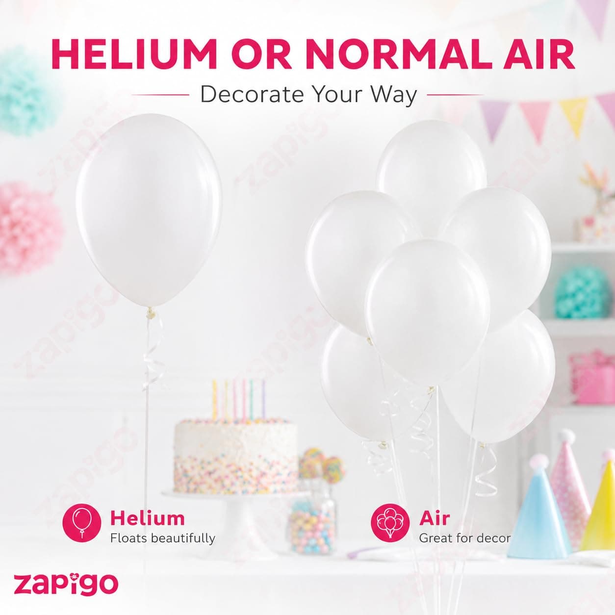 Balloonistics 25-Pack White Latex Balloons – Solid Colour Balloons for Wedding, Baby Shower, Christening & Elegant Party Decoration thumbnail 4