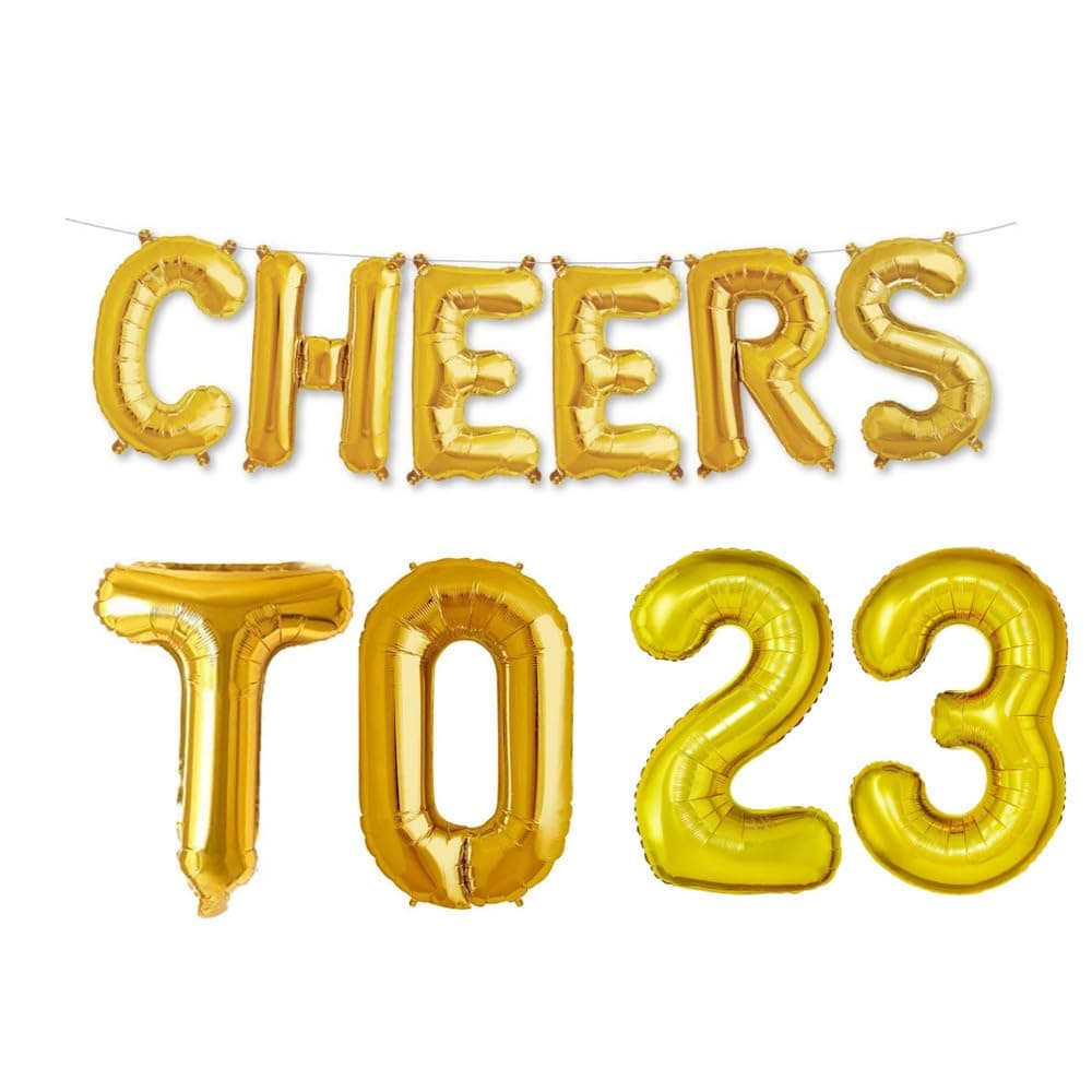 Balloonistics Cheers to Twenty Three Foil Balloon Combo – “Cheers to 23” & Number 23 Foil Balloon Set for 23rd Birthday & Anniversary Party Decorations thumbnail 1