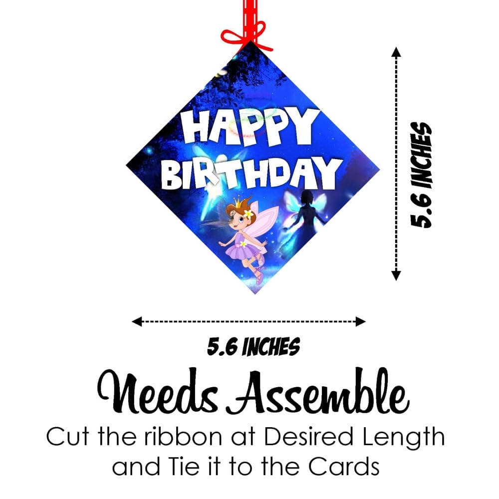 Balloonistics Fairy Theme Hanging Decorations - Pack of 12 Enchanted Forest Party Hangings - Premium Cardstock Magical Pixie, Garden Bloom & Butterfly Cutouts with Strings, Whimsical Birthday (Hangings - Pack of 12) thumbnail 7