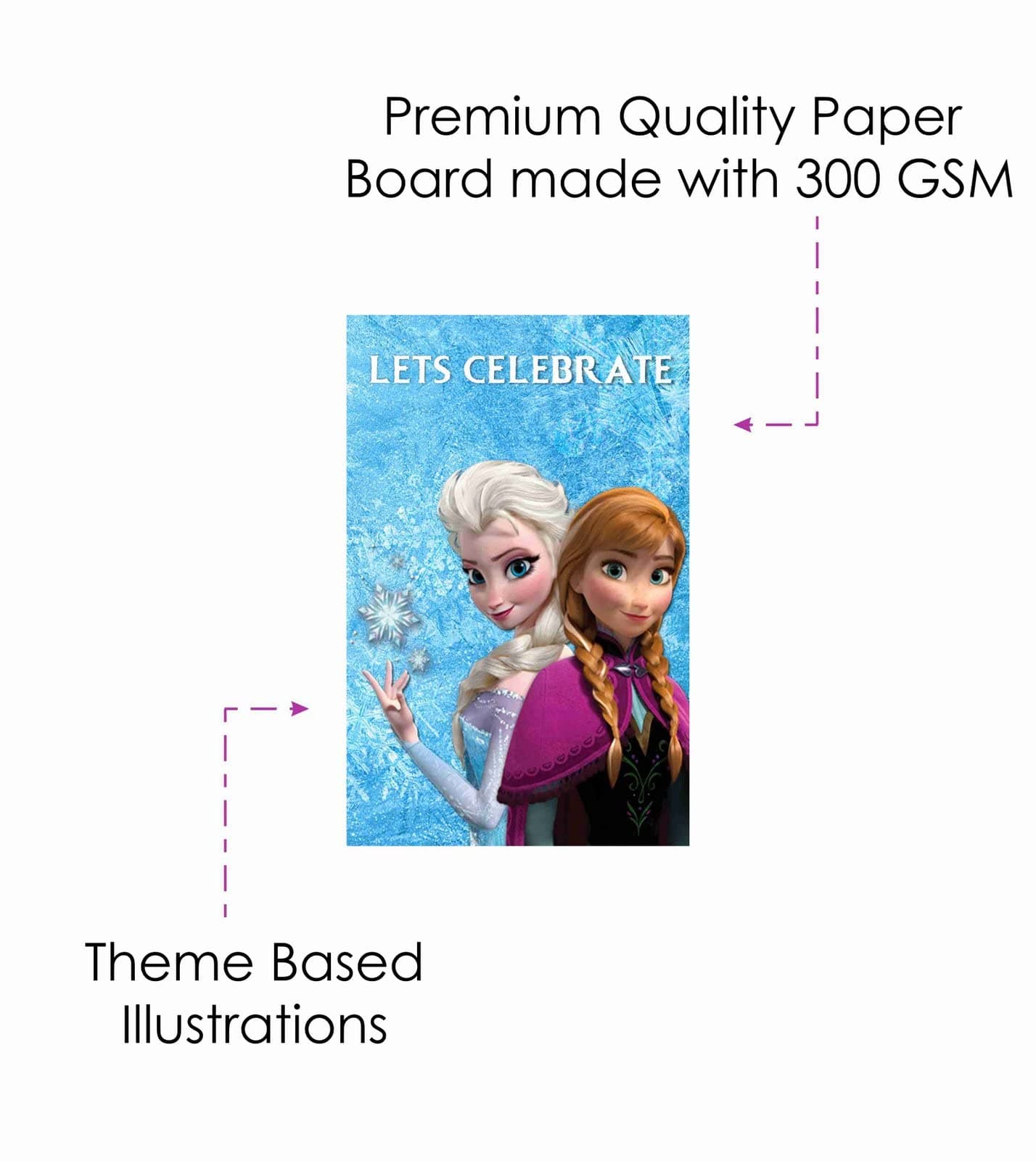 Balloonistics Ice Princess Theme Birthday Invitation Cards – Pack of 10 Cards with Envelopes for Kids' Winter Princess Parties thumbnail 3