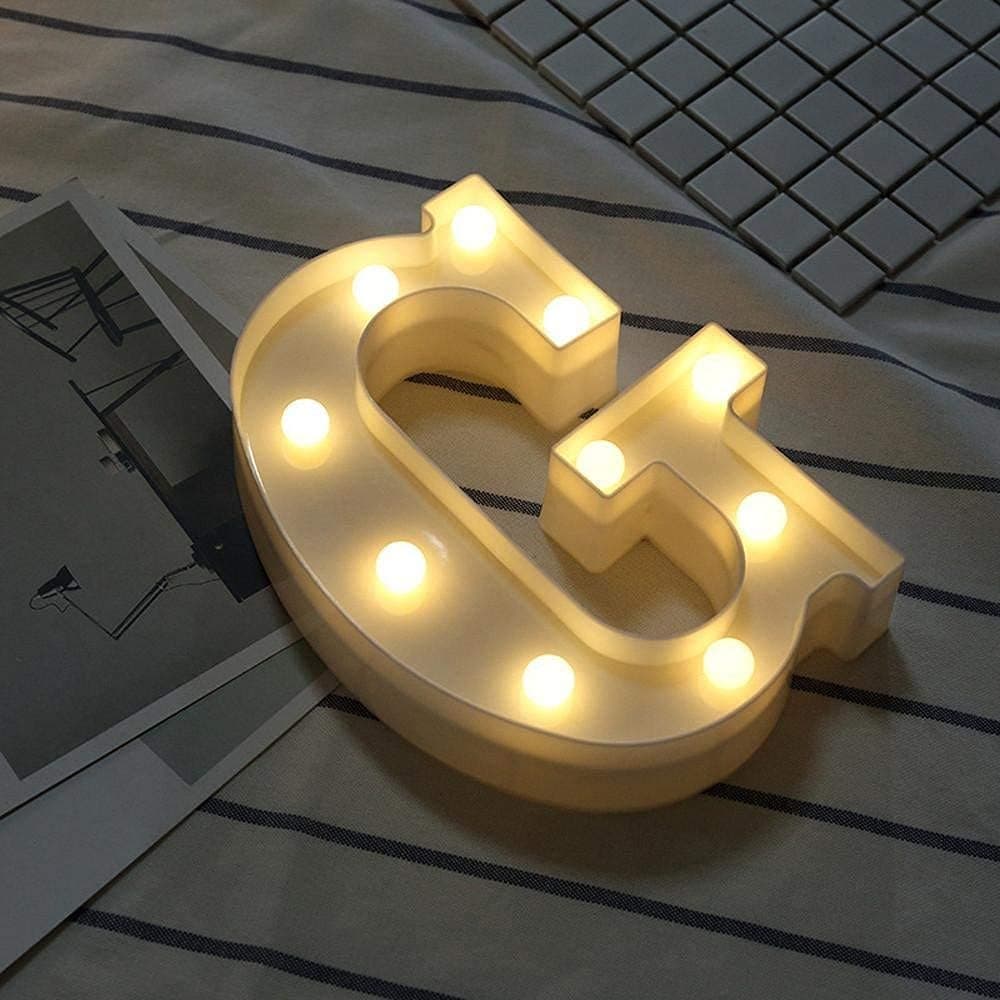 Balloonistics Warm White LED Marquee Letter G Light – 9 Inch Cordless Battery-Operated Standing Alphabet Sign for Birthday, Wedding & Personalised Home Decor thumbnail 3