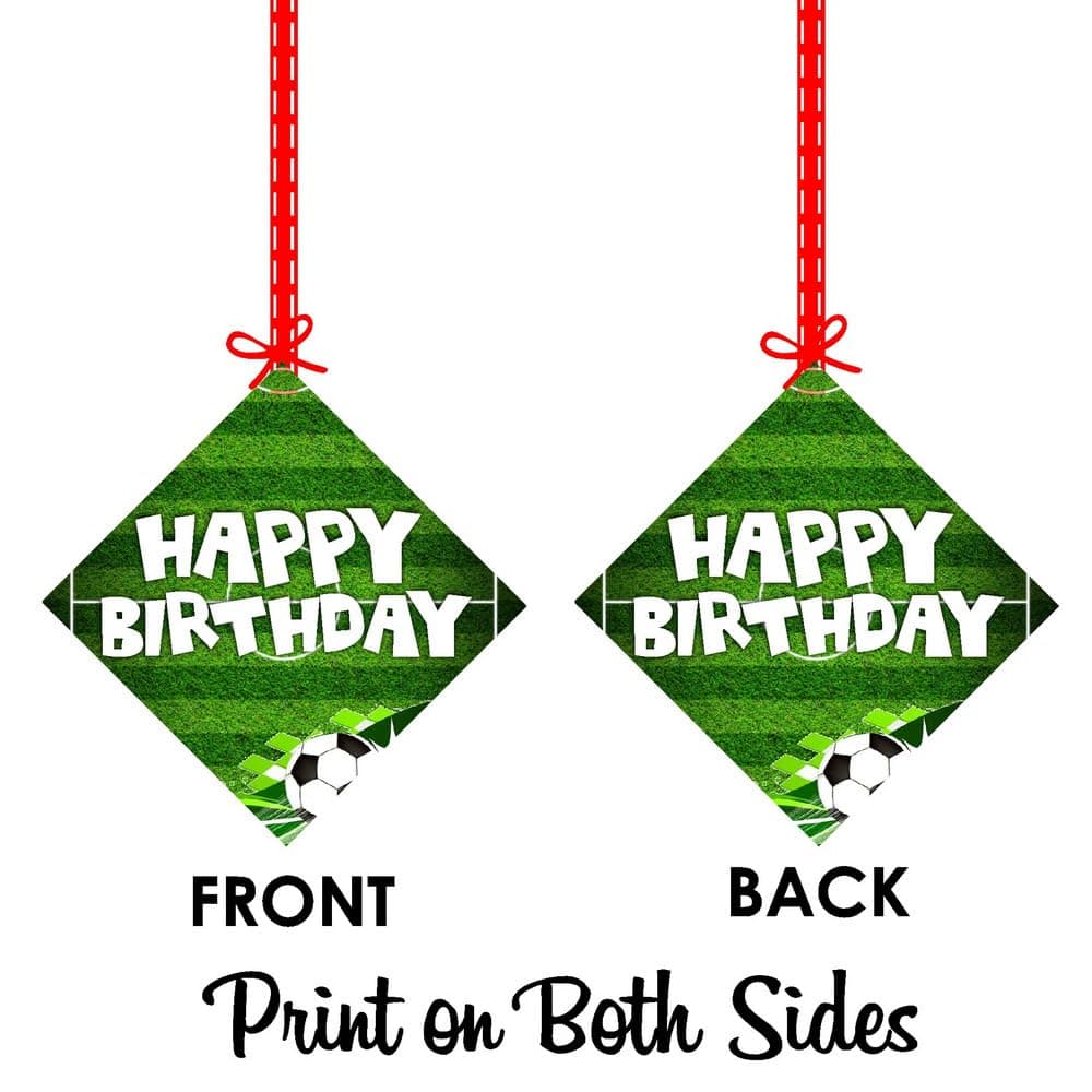 Balloonistics Football Theme Happy Birthday Hanging Decorations - Double-Sided Cardstock Soccer Stadium Cutouts - Sports Theme Ceiling Decor for Boys & Fans - Includes Ribbons (Hangings - Pack of 12) thumbnail 8